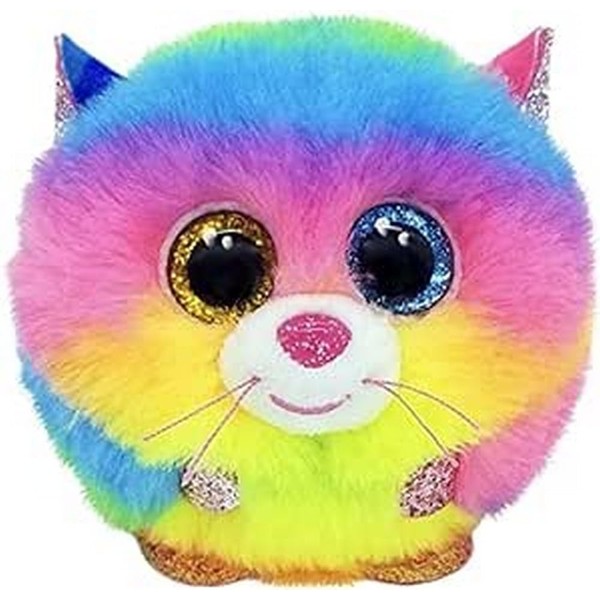 Ty - Peluche - Puffies - Gatto - Gizmo - Multicolore - Gattino Arcobaleno con occhioni Glitter - Le Palline Beanie di Peluche morbide e coccolose - 10 Cm - 42520
