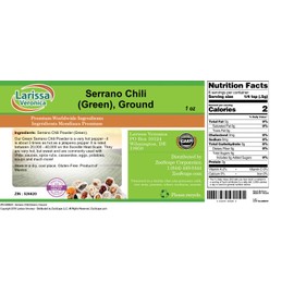 Serrano Chili (Green), Ground (1 oz, ZIN: 526620)