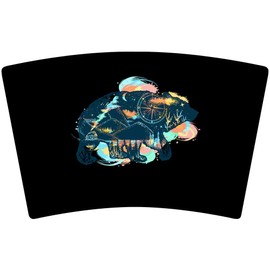 Mugzie MAX 20 Ounce Stainless Steel Cocktail Shaker - Martini Shaker with Wetsuit Cover - Bear Colorful Silhouette