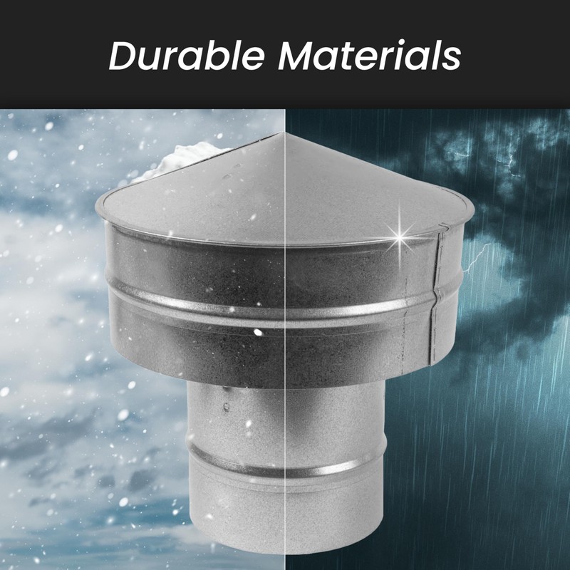 6" Inch Round Galvanized Steel Roof Cap with Mesh -