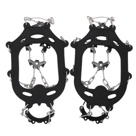 Crampons 18 Spikes Shoe Spikes Ice Snow Traction Cleats Anti Skid for Hiking Walking Mountaineering