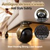 Zerobe 2" Ball Caster Wheels: Antique Brass Swivel Casters (4-Pack)