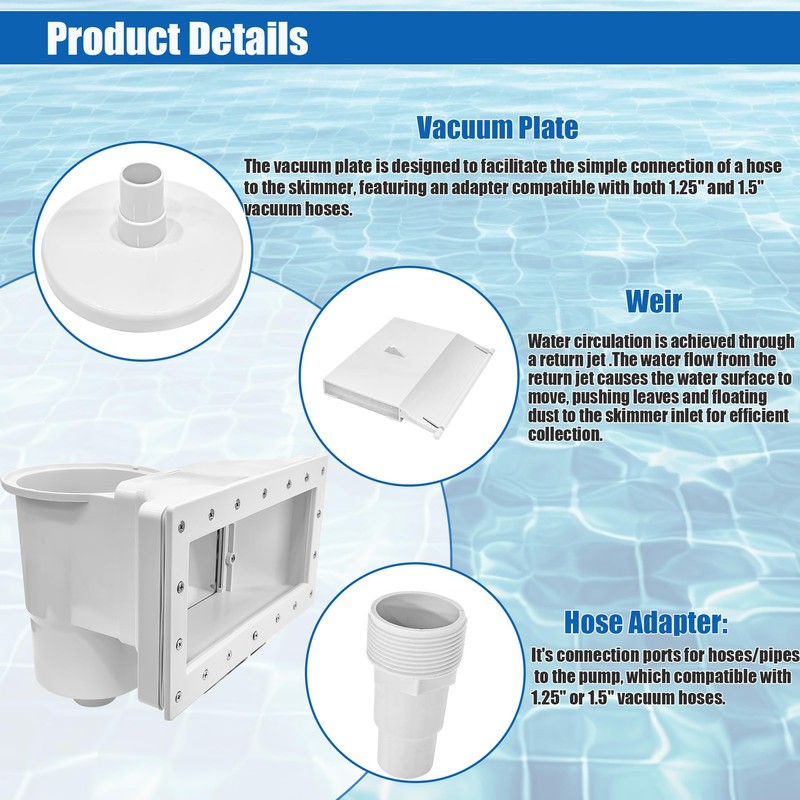 showingo Wide Mouth Above Ground Pool Skimmer Kit Through Wall