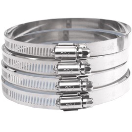 BIUTEFOR Hose Band, Stainless Steel Band, 304 Stainless Steel, 2.0 - 3.0 inches (52 - 76 mm), Set of 4, Adjustable, Strong Fixation, Water Pipe, Agricultural