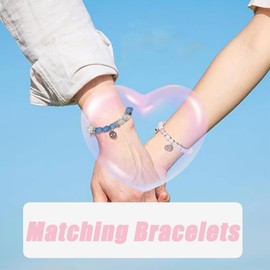 2 Stück Matching Armbänder, Paar Matching Bracelets, Spider Magnetische Armbänder Set, Superhelden Matching Friendship Couple Bracelet, Geschenke für Paare Freund Freundin (Blau, Pink)