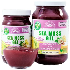 EverSmith Organics - Wildcrafted Irish Sea Moss Gel | Made in USA | Rich in Vitamins & Minerals | Sea Moss Gel Raw | Nutritional Supplement | Elderberry (16 oz) | EverSmith Organics