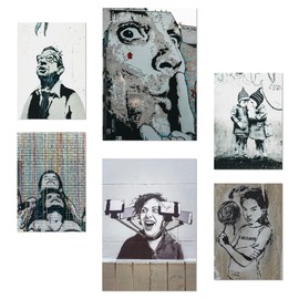 Nacnic Set of 6 posters Stencil Graffiti, Street Art Full Of Color. Mural Claim Design illustration to decorate the walls of home. Rooms office shop. A3 & A4 size. Frameless.