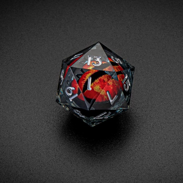 FateStone Dungeons and Dragons Resin Dice Set Liquid Core Dragon
