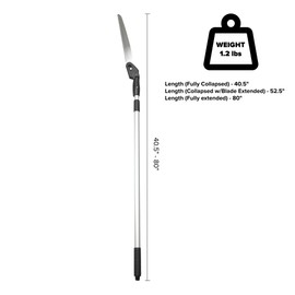 Jameson Barracuda Telescoping Pole Saw - Extendable from 41" to 68", Lightweight, Secure Lock, Tri-Cut Chrome-Plated Foldable Blade - Ideal for Precision Cutting