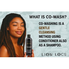 Lion Locs Shampoo and Conditioner for Dreads, Sisterlocks, Locks, & Dreadlocks | Lightweight Vegan Co Wash (8oz)