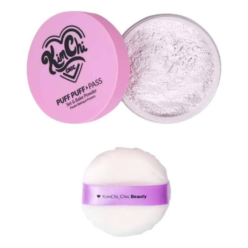 Kim Chi Chic Base De Maquillaje Polvo Fijador Puff Puff