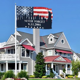 911 Flag Never Forget 3x5 Outdoor American Patriotic Day Remember 9/11 Flags Polyester Double Sided Mirror Printing for Outside Indoor House Yard Memorial Banners Sign Decor