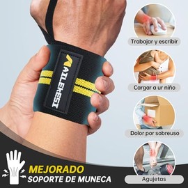 Muñequeras Gym,1 Par Correas de Muñeca con Sujetador de Pulgar, Gris