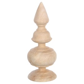 Toddmomy Wood Post Finial Topper 5.90X2.28In Unfinished Carved Stair Pillar Cap Decorative Finials for Beds and Railings Solid Wood Column Topper