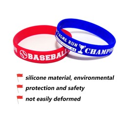 Oringaga 24 PCS Baseball Motivational Silicone Wristband Bracelet-Baseball Party Supplies and Favors-Sports Prizes for Boys/Girls/Gifts