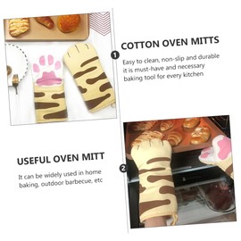Ciieeo 2pcs Cat's Claw Oven Mitts Home Oven Mitts Pot Anti Scald Glove Oven Gloves Mitts Kitchen Oven Baking Glove Useful Oven Mitt Double Oven Mitt BBQ Gloves Cotton Anti-Scald