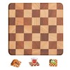 SUZLFTDZSW Wood Coasters with Checkerboard Pattern, Square, 4" Diameter, 2