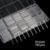 Rofran 700pcs Square Nail Tips No C Curve Clear Straight