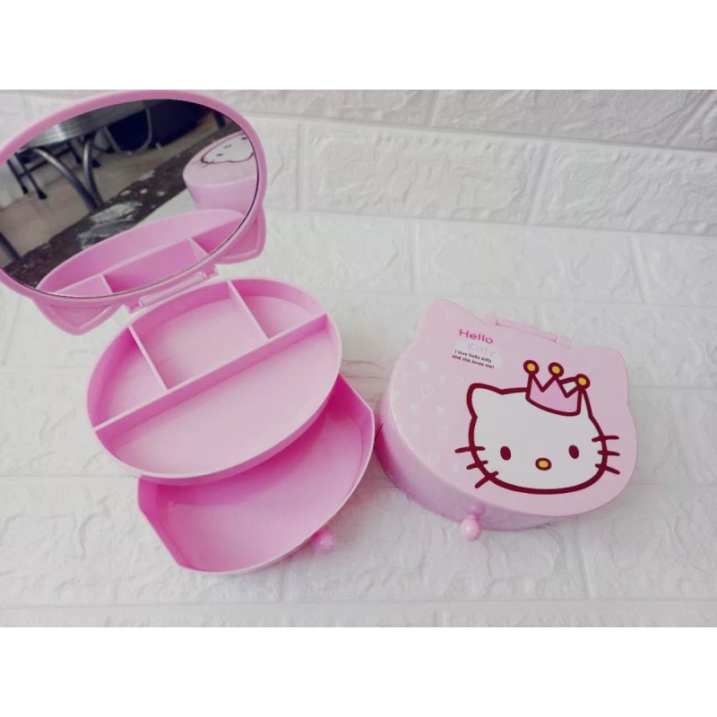 KH Alhajero Joyeros Estuche Organizador Kitty Con Espejo Regalo