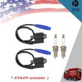 For Kawasaki Brute Force 750 KVF750 4x4i 08-22 2X Ignition Coil Spark Plug & CAP