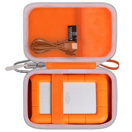 Tourmate Hard Case Compatible for LaCie Rugged Mini 1TB/ 2TB/ 4TB/ 5TB External Hard Drive Portable HDD, Case Only (Orange & White)