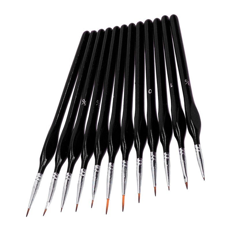 12Pcs Paint Brush Set for Face MakeUp Nail Scale Model