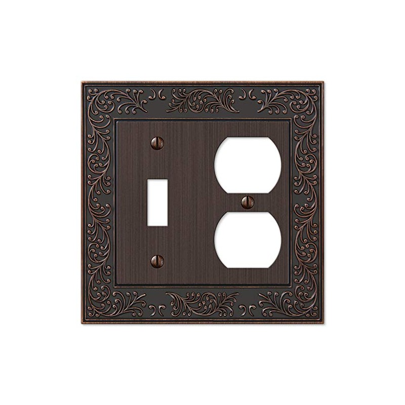Amerelle 43TDVB English Garden Wallplate, 1 Toggle / 1 Duplex,