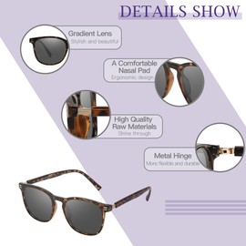 SIPHEW Retro Square Sunglasses for Women|Lightweight Fashion Sunglasses 100% UV400 Protection|Polarized Mirrored Shade (S5-tortoise grey)