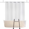 YISURE Split Shower Curtain for Bath Sliding Transfer Bench, White