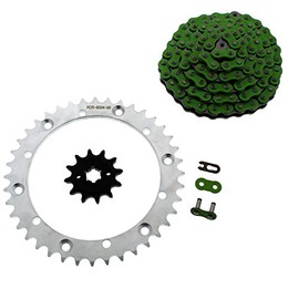 Green Non O-Ring Chain & Sprockets fit Yamaha YFS200 200 Blaster 88-92 12/40 92L