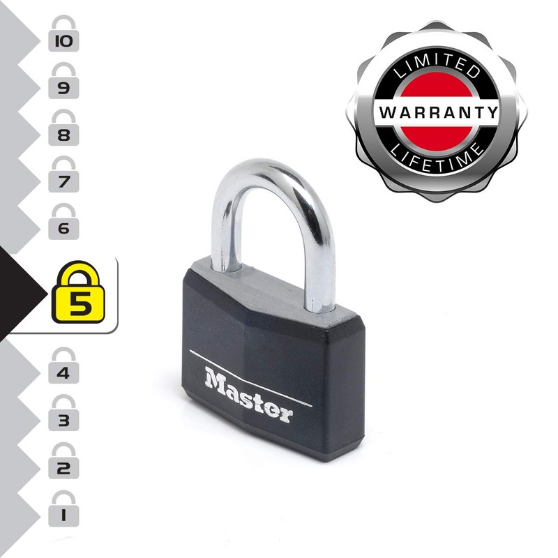Master Lock 9140EURDBLK Pack of 2 Key Padlocks in Aluminium
