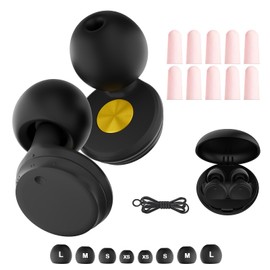 3 Noise Relief Modes Earplugs Adjustable - Hearing Protection Reusable Ear Plugs,with 10 Earplugs for Sleeping 4 Pairs Ear Tips One Connection Cord for Sleeping,Concert,Noise Reduction Sensitivity