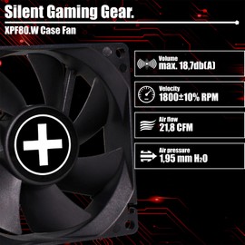 Xilence XPF80.W 80 mm Quiet Case Fan, Small 3PIN, 4PIN Male, Easy Installation, 300 mm Cable Length, Hydro Bearing, Good and Cooling Airflow in Office/Home/Server PC, Black