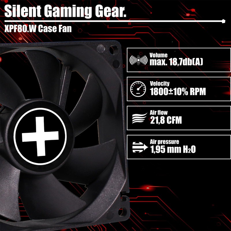 Xilence XPF80.W 80 mm Quiet Case Fan, Small 3PIN, 4PIN