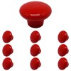 SWZHAI 10 Pcs Red Ceramic Cabinet Knobs, Round Shaped Drawer