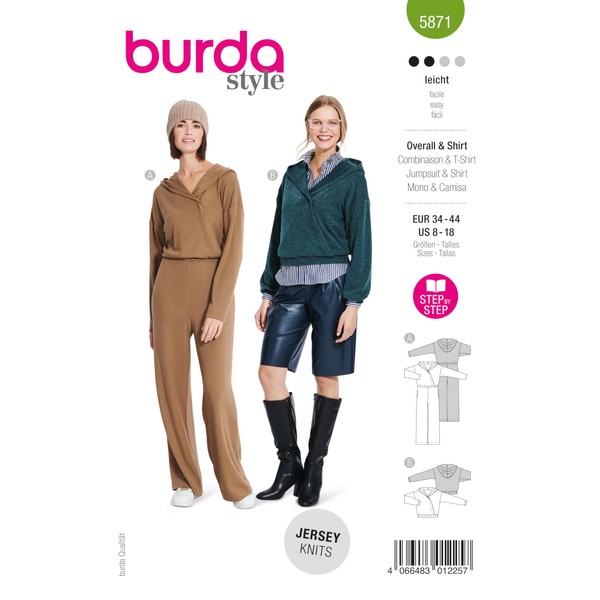 Burda Sewing Pattern 5871 Sewing Pattern - Jumpsuit and Shirt