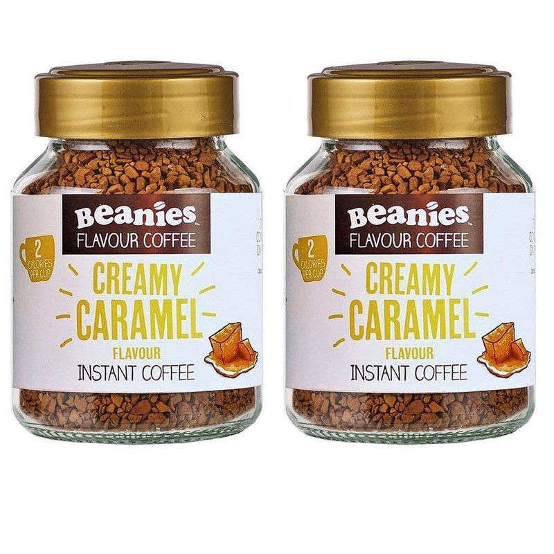 Beanies Creamy Caramel Flavour Instant Coffee 50g, 2 Pack