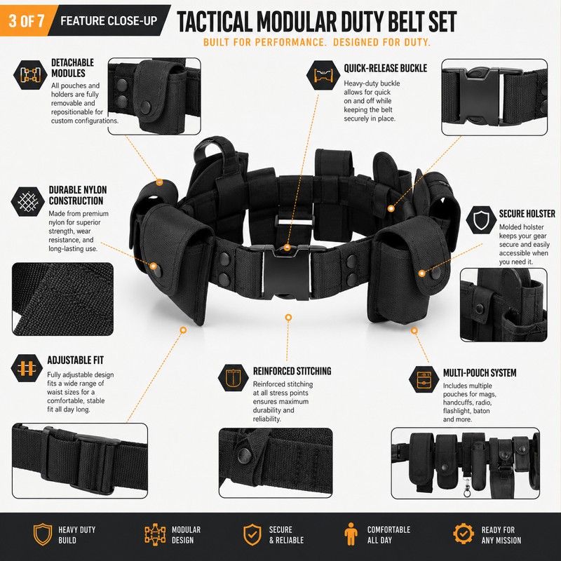 Tactical Duty Belt Set for Gear Organization – Adjustable Nylon