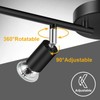 Ascher 4-Light LED Track Lighting Kit, Flexibly Rotatable Light Heads,