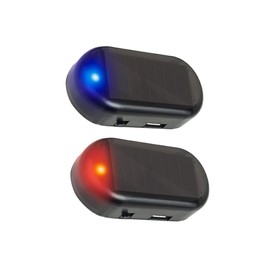 BEALIFE 2piece Solar Power Simulated Car Alarm Eco-Friendly and Energy-Saving Easy to Install ABS Anti-Theft Warning Lights
