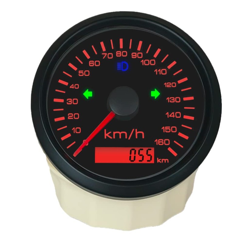 ELING 85mm GPS Speedometer 0-160km/h Odometer 9-32V with Red/Yellow Backlight