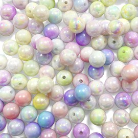 WELANE Pearl Beads, 200 PCS Colorful Round Beads for DIY Jewelry Making, Bracelet Crafts, Hair Accessories (10mm)