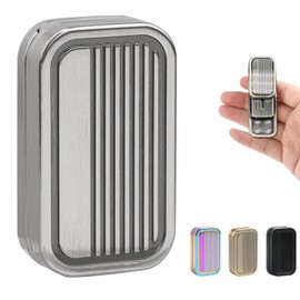 JUDIXY Fidget Slider 3 Layer EDC Gadgets Toy, Metal Magnetic Haptic Fidget Toys for Adults Anxiety/ADHD/Stress Relief, Gift for Boyfriend, Husband and Father (Silver)