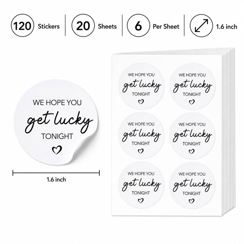Dsimneax Party Favor Envelope Stickers: 120 Get Lucky Tonight Seals