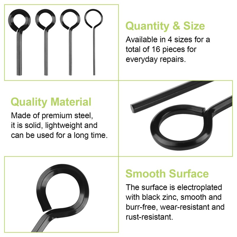 UFURMATE Allen Key Ring Wrench, 16Pcs Mixed Size Solid Metal