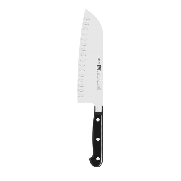 ZWILLING Professional S 7-inch Razor-Sharp German Hollow Edge Santoku Knife, Made in Company-Owned German Factory with Special Formula Steel perfected for almost 300 Years, Dishwasher Safe