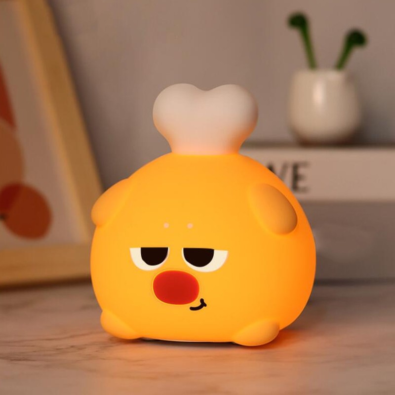 Silicone Night Light Cute Chicken Drumstick Shape USB Rechargeable Brightness