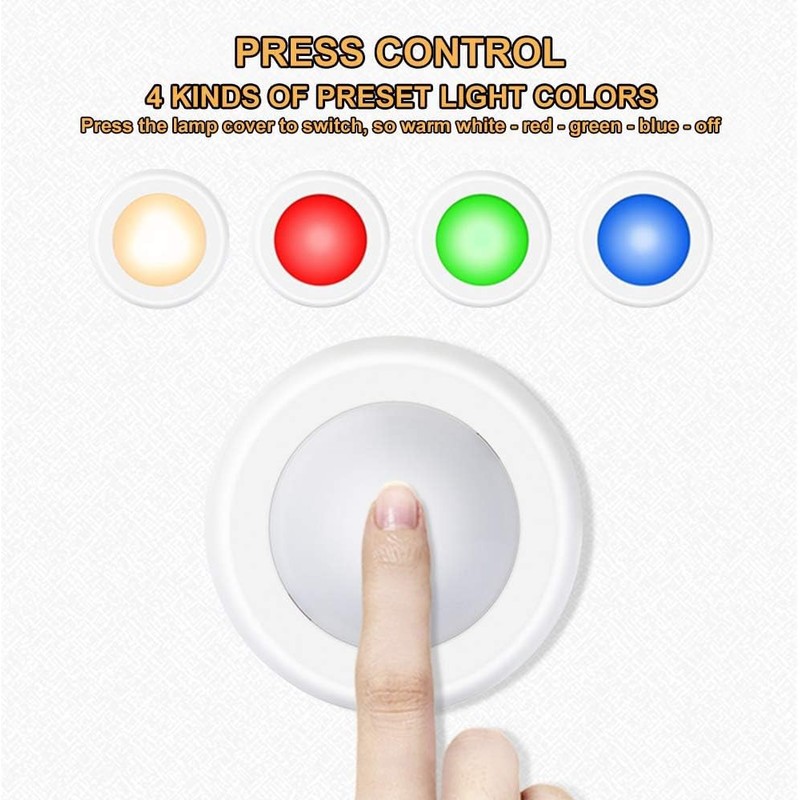 SIXDEFLY Wireless 16 Color Changing LED Puck Light 6 Pack