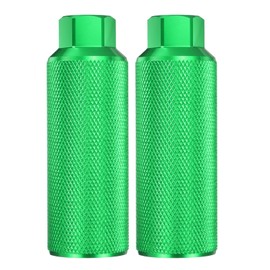 HARFINGTON Bike Pegs Aluminum Alloy Rear Stunt Pegs Anti-Skid Back Seat Stands Fit 3/8" Axles for Mountain Bike BMX, Green