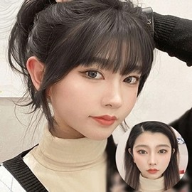 Bangs Middle Hair Partial Wig Gray Cover Women’s Partial Wig (KYR-WFHLFOL) Light Brown / 앞머리 중간머리 부분가발 새치커버 여성부분가발 (KYR-WFHLFOL) 라이트브라운